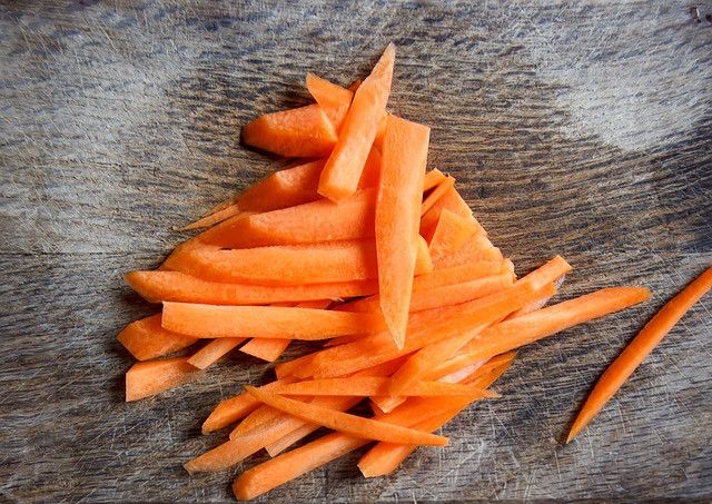 Zanahorias cortadas